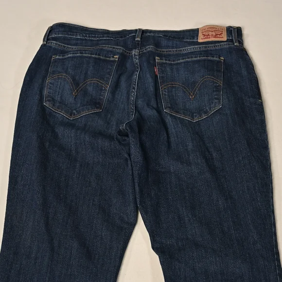 Levis 505 Jeans Womens Size 33 Straight Mid Rise Dark Wash Normcore Y2K - Picture 13 of 14